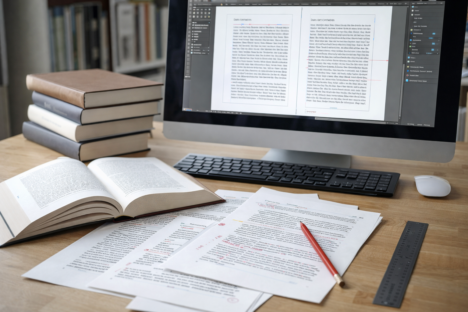 Skład książek i przygotowanie do druku — publikacyjny układ stron.